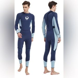 Vofiw Wetsuit for Mens.  3mm Neoprene Full Body Wet Suits Back Zipper Diving Sui